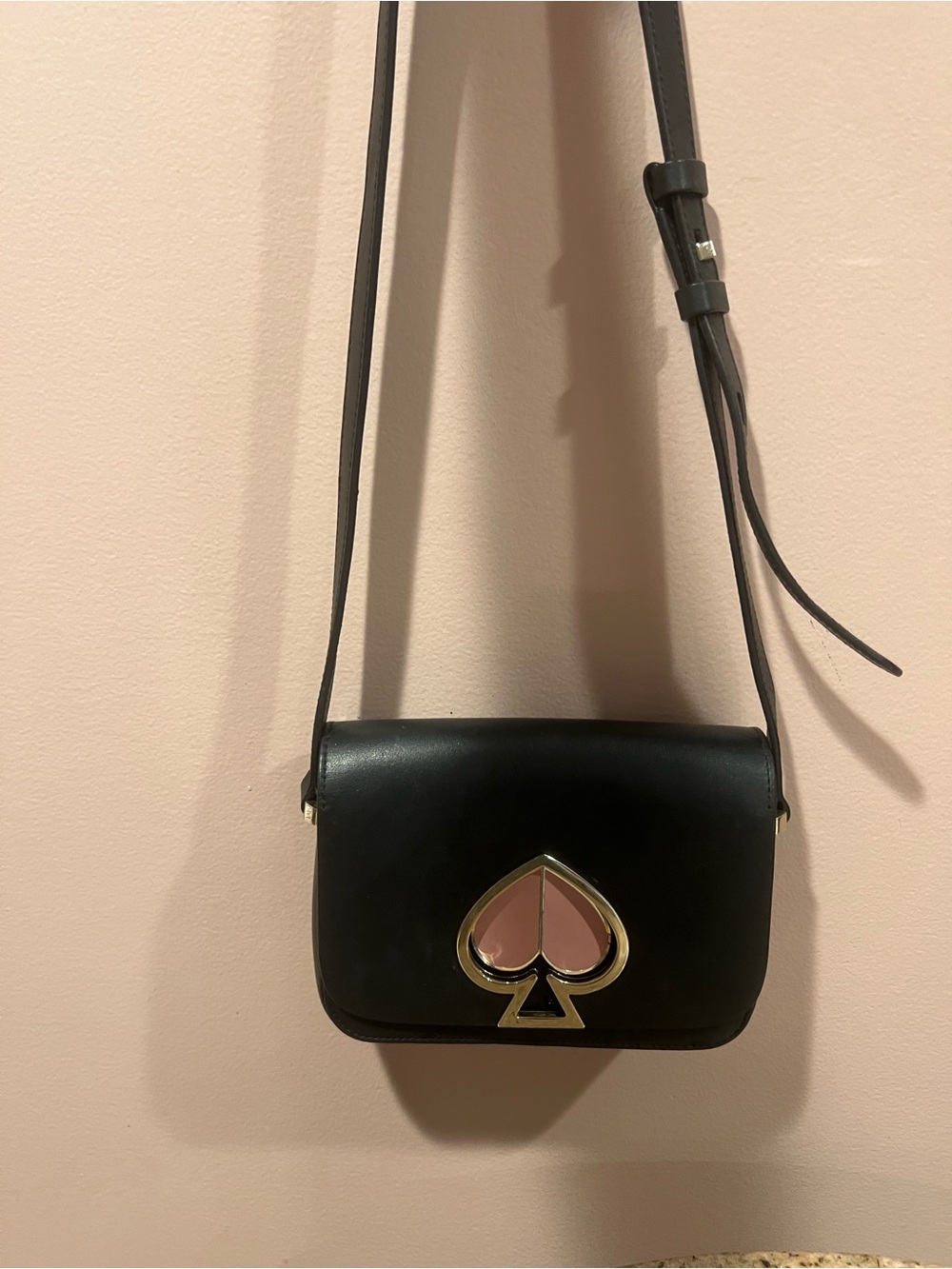 Kate Spade Nicola TwistlockSmall Black Leather Shoulder Bag